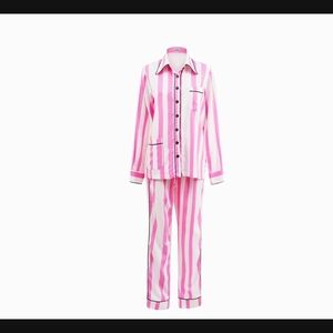 Adorable Pink and White Striped 3-Piece Pajama Set